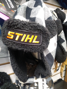 STIHL Cap/Black/White Plaid Trapper w/ Sherpa Hat