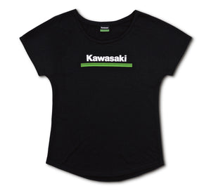 Kawasaki Women's 3 Green Lines Dolman Tee