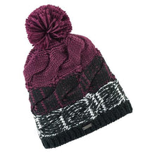 Load image into Gallery viewer, Polaris Women&#39;s Twisted Woven Yarn Micro Fleece Cable Beanie

